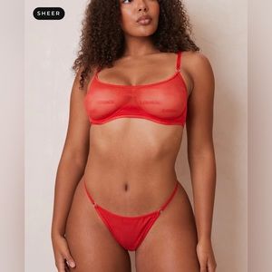 Lounge Underwear Bold Mesh Bra & Briefs Set